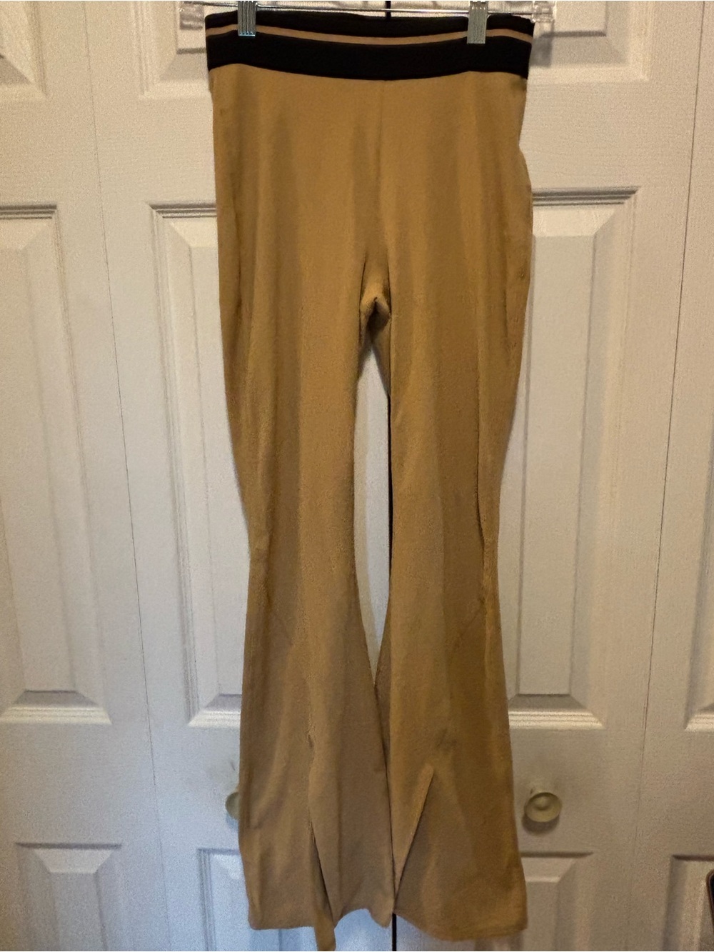 JoyLab Camel Flare Pants with Contrast Waistband